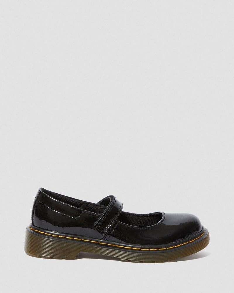 Dr Martin Martens Junior Maccy Patent Leather Mary Jane Shoes (Patent Leather) Shoes Black | VQ37-H8PP