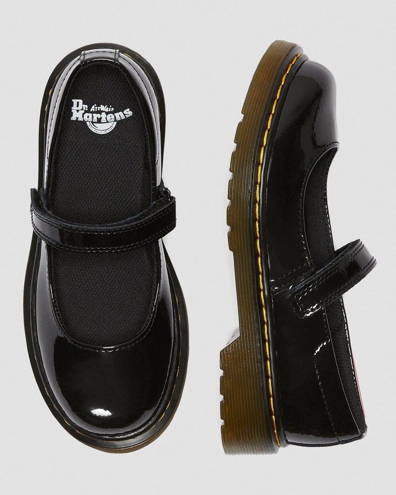 Dr Martin Martens Junior Maccy Patent Leather Mary Jane Shoes (Patent Leather) Shoes Black | VQ37-H8PP