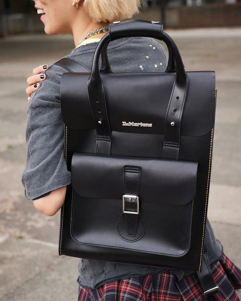 Dr Martin Martens Kiev Leather Backpack (Kiev & Smooth) Bags & Backpacks Black | MD95-Y5XC