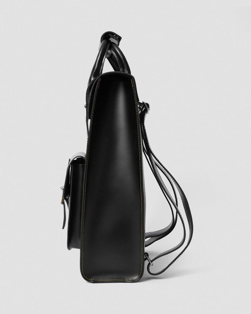 Dr Martin Martens Kiev Leather Backpack (Kiev & Smooth) Bags & Backpacks Black | MD95-Y5XC