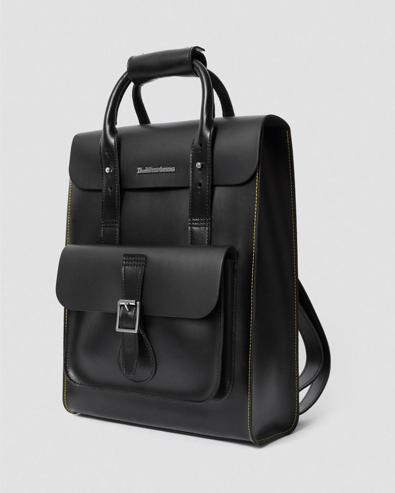 Dr Martin Martens Kiev Leather Backpack (Kiev & Smooth) Bags & Backpacks Black | MD95-Y5XC