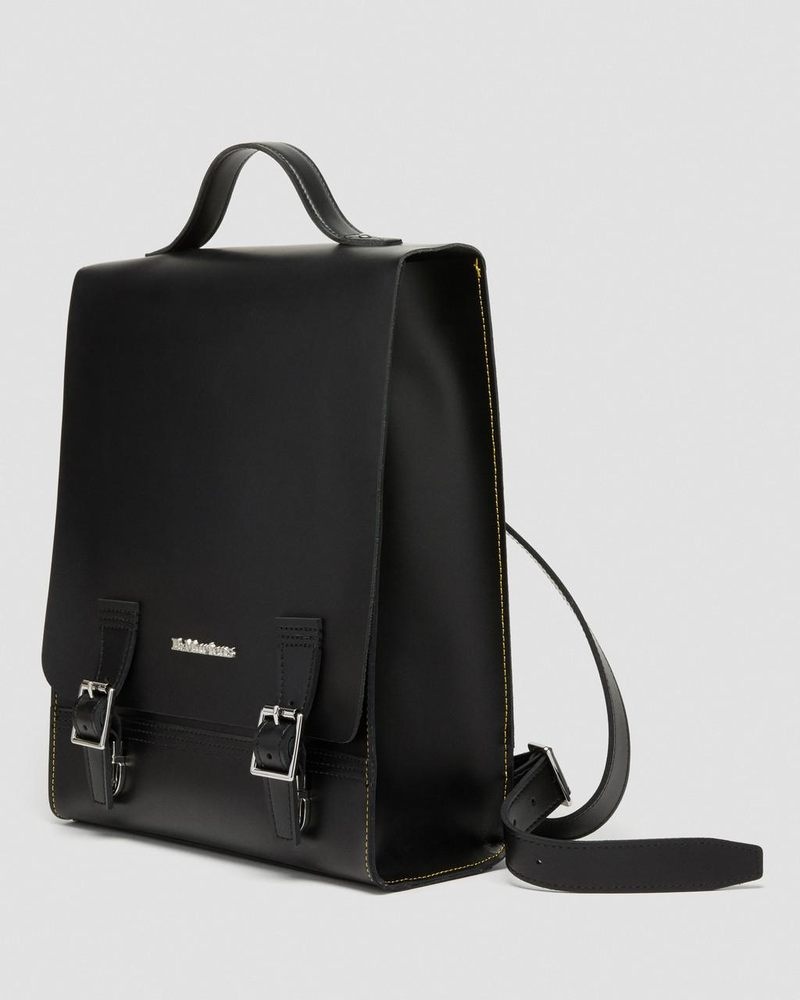 Dr Martin Martens Leather Box Backpack (Kiev) Bags & Backpacks Black | TN36-T3PA