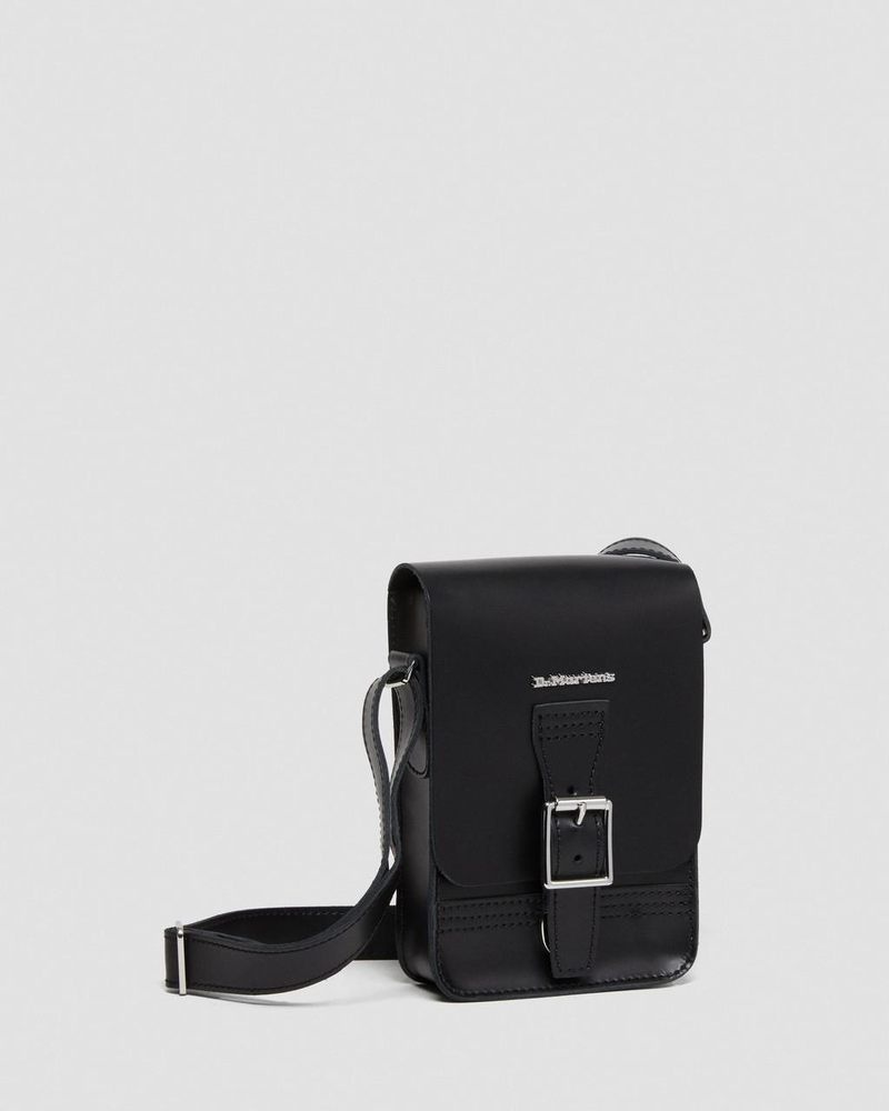 Dr Martin Martens Leather Vertical Crossbody Bag (Kiev & Smooth) Bags & Backpacks Black | KX72-D2NF