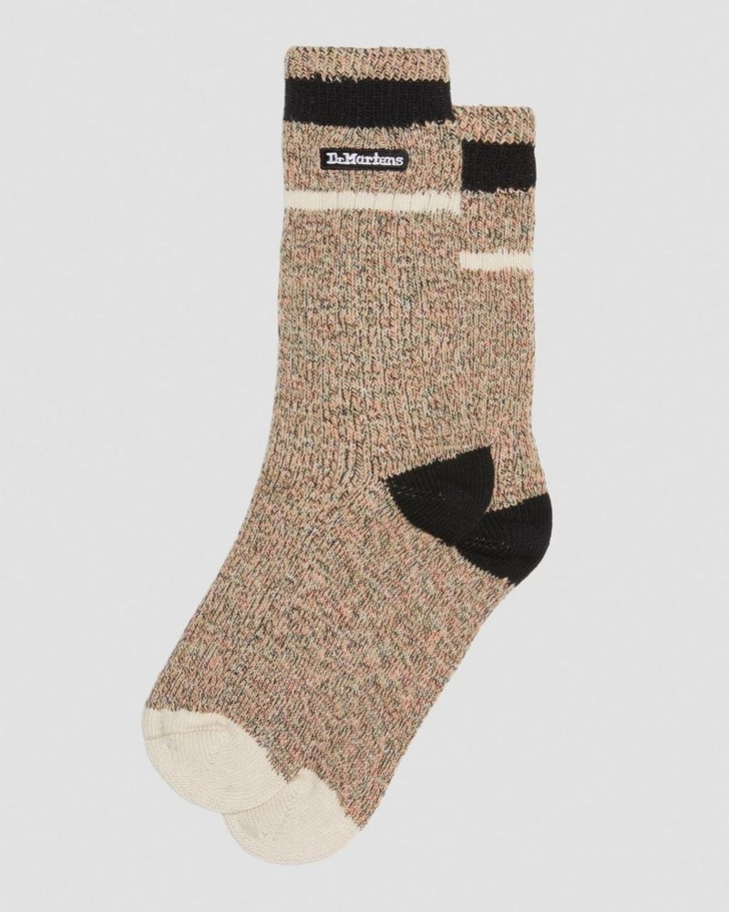 Dr Martin Martens Marl Organic Socks (Cotton Blend) Socks Parchment Beige | VE76-V3CV