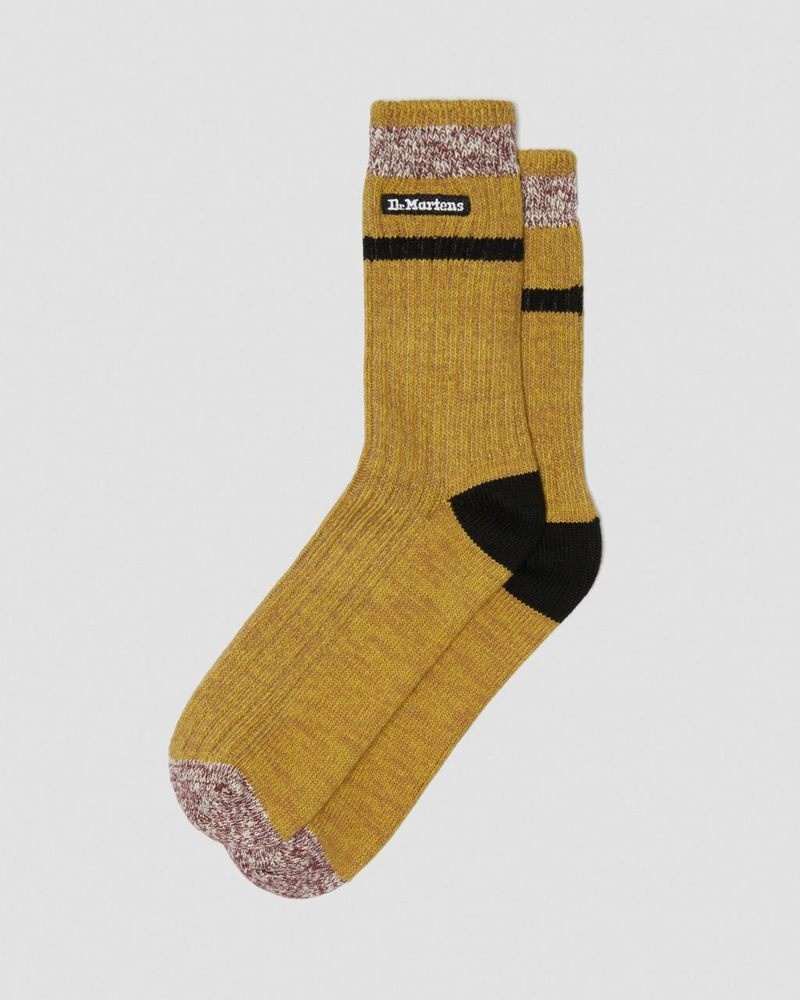 Dr Martin Martens Marl Organic Socks (Cotton Blend) Socks Yellow | EW65-I3AD