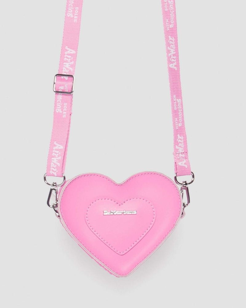 Dr Martin Martens Mini Heart Shaped Leather Bag (Kiev) Bags & Backpacks Fondant Pink | ZU92-I2WC