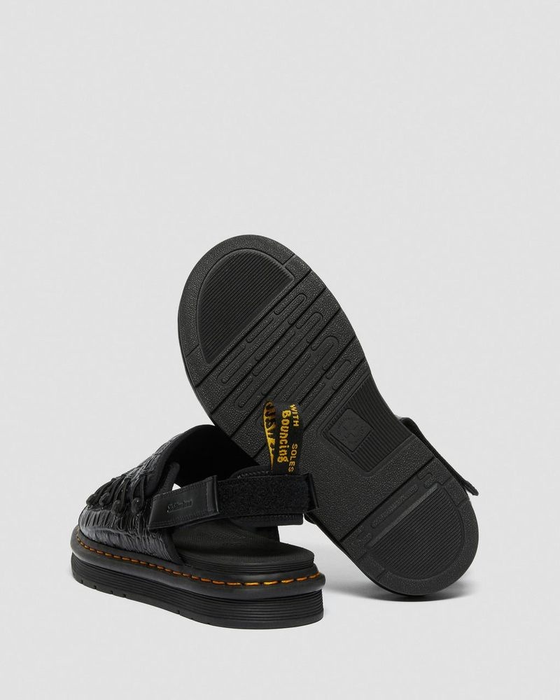 Dr Martin Martens Mura Suicoke Croco Leather Sandals (New Vibrance Croco) Sandals Black | XZ48-X9FC