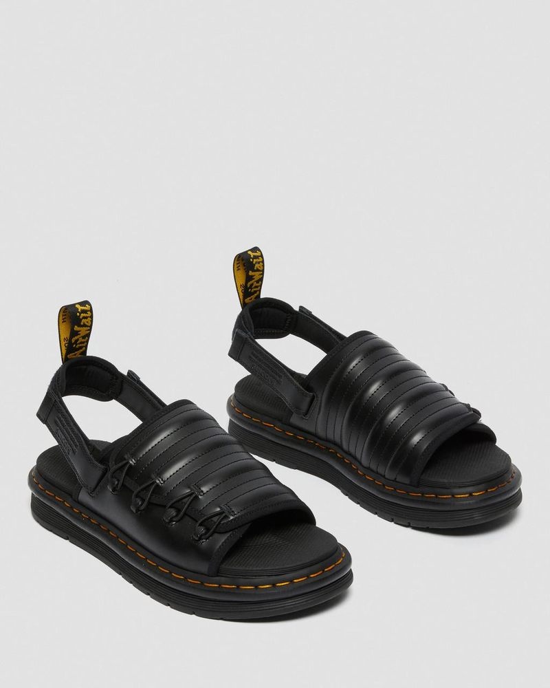 Dr Martin Martens Mura Suicoke Leather Sandals Sandals Black | UH98-X8QR