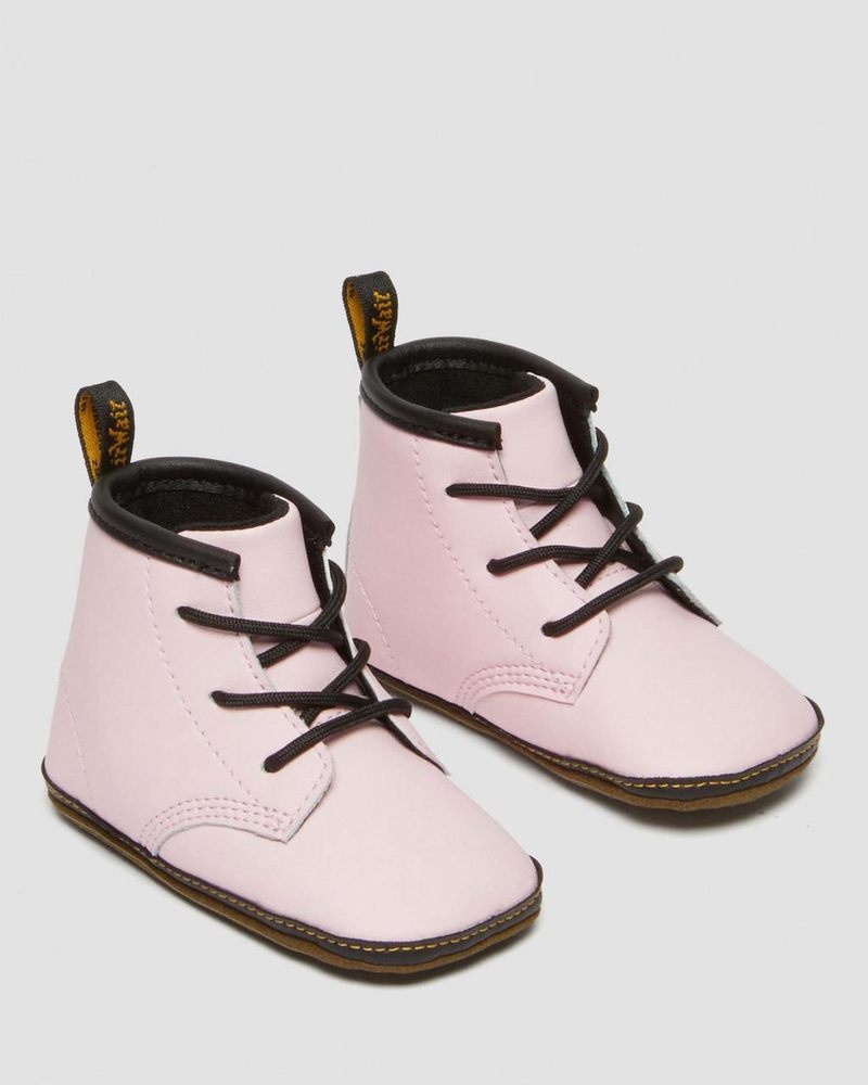 Dr Martin Martens Newborn 1460 Auburn Leather Booties (Mason Pu Split+Mason Nw Synthetic) Boots Pale Pink | PX47-V7ID