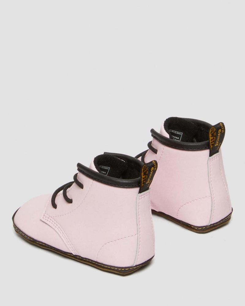 Dr Martin Martens Newborn 1460 Auburn Leather Booties (Mason Pu Split+Mason Nw Synthetic) Boots Pale Pink | PX47-V7ID