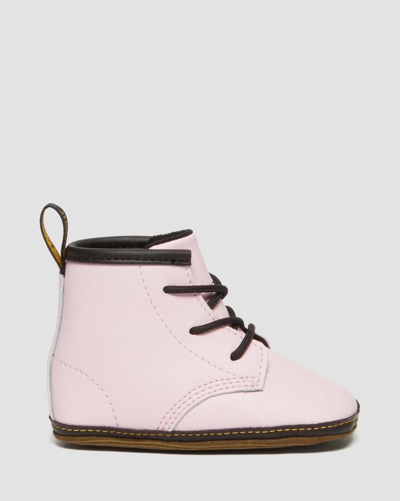 Dr Martin Martens Newborn 1460 Auburn Leather Booties (Mason Pu Split+Mason Nw Synthetic) Boots Pale Pink | PX47-V7ID