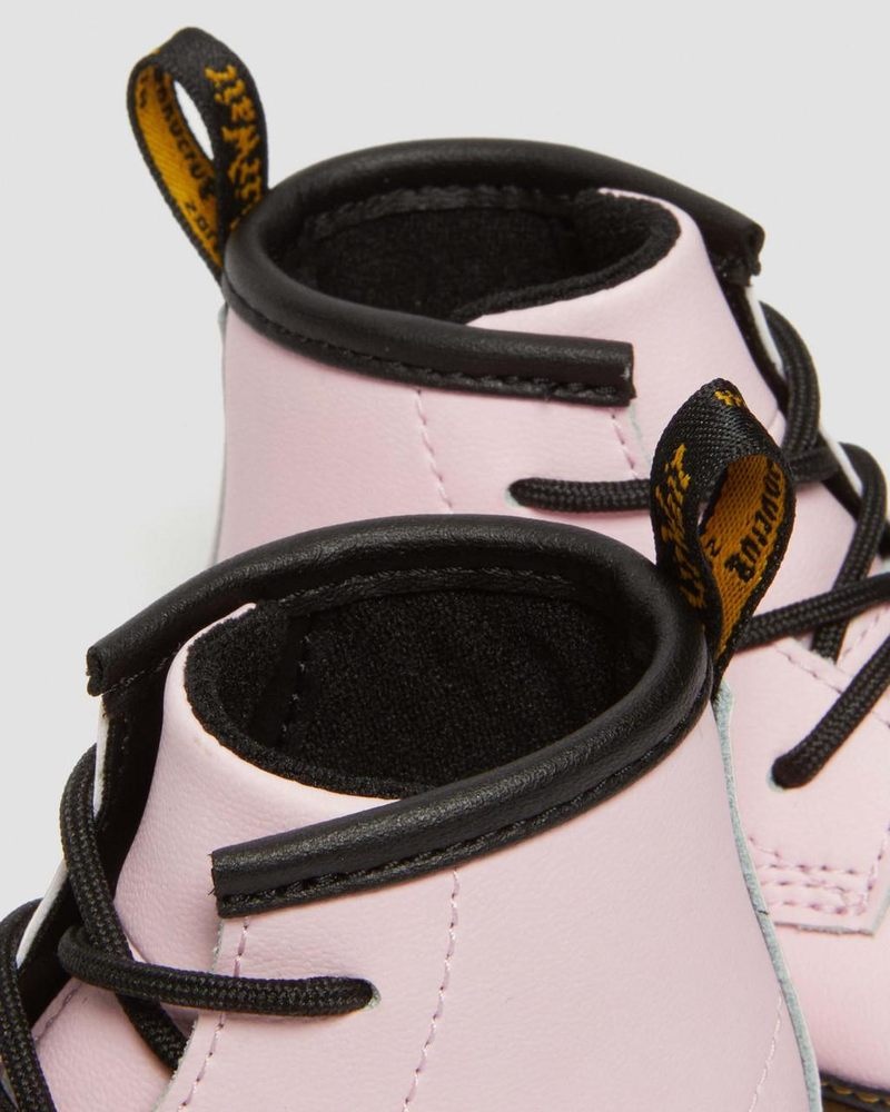 Dr Martin Martens Newborn 1460 Auburn Leather Booties (Mason Pu Split+Mason Nw Synthetic) Boots Pale Pink | PX47-V7ID