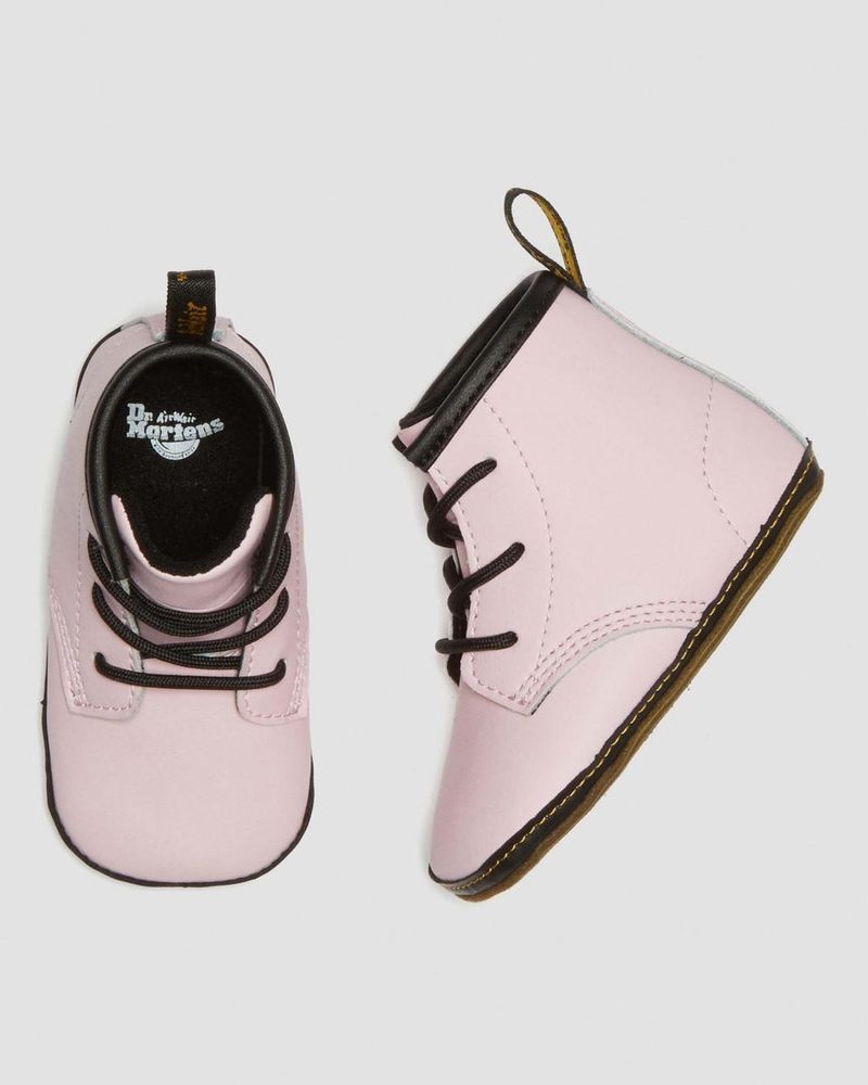 Dr Martin Martens Newborn 1460 Auburn Leather Booties (Mason Pu Split+Mason Nw Synthetic) Boots Pale Pink | PX47-V7ID