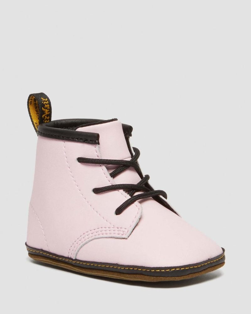 Dr Martin Martens Newborn 1460 Auburn Leather Booties (Mason Pu Split+Mason Nw Synthetic) Boots Pale Pink | PX47-V7ID