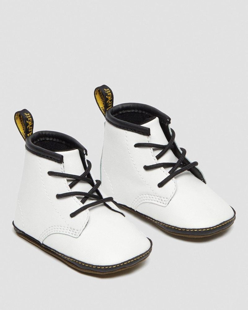 Dr Martin Martens Newborn 1460 Auburn Leather Booties (Mason Pu Split+Mason Nw Synthetic) Boots White | HZ50-K3WS