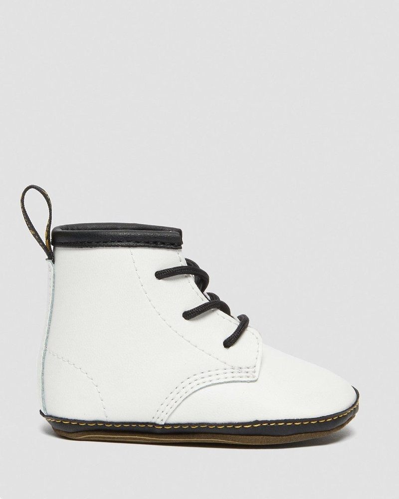 Dr Martin Martens Newborn 1460 Auburn Leather Booties (Mason Pu Split+Mason Nw Synthetic) Boots White | HZ50-K3WS