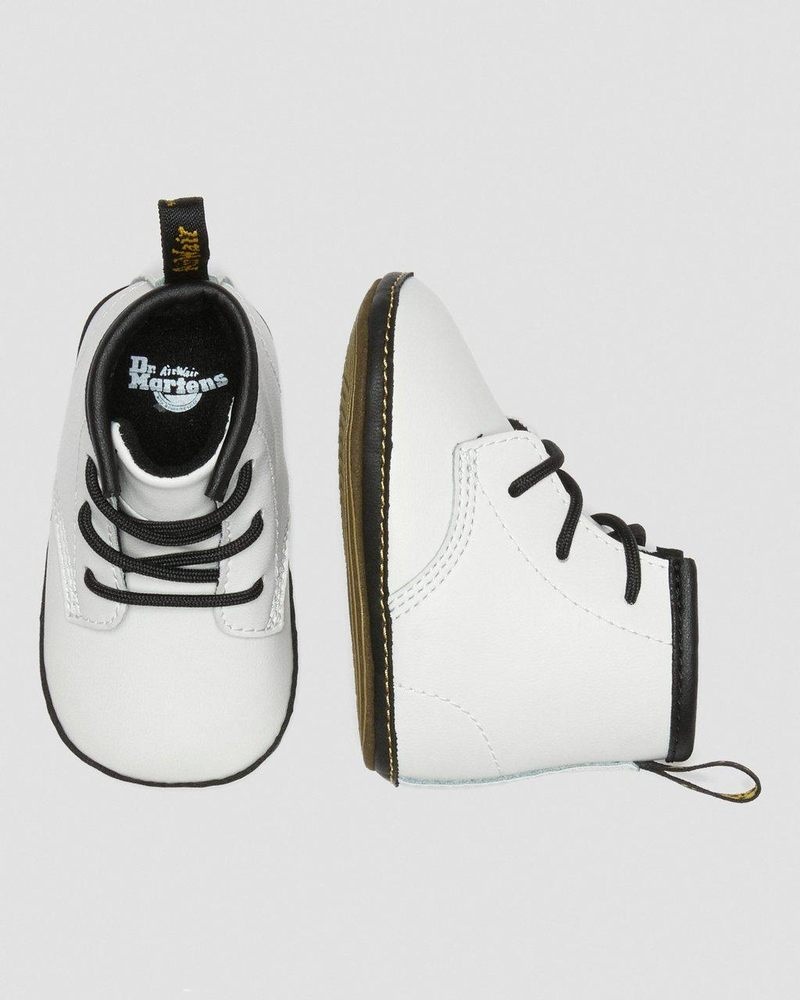 Dr Martin Martens Newborn 1460 Auburn Leather Booties (Mason Pu Split+Mason Nw Synthetic) Boots White | HZ50-K3WS