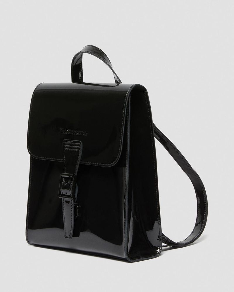 Dr Martin Martens Patent Leather Mini Backpack (Patent Leather) Bags & Backpacks Black | MS03-O5BT