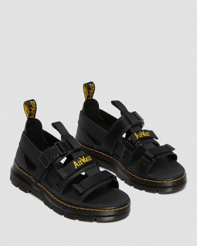 Dr Martin Martens Pearson Webbing Sandals (Element+Webbing) Sandals Black | FH93-A8UB