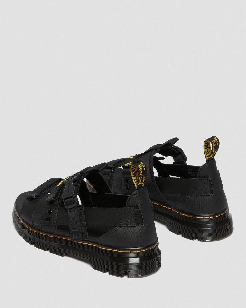 Dr Martin Martens Pearson Webbing Sandals (Element+Webbing) Sandals Black | FH93-A8UB