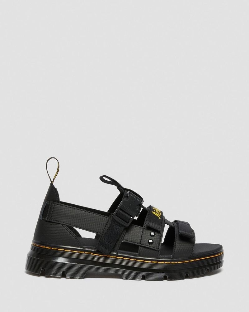 Dr Martin Martens Pearson Webbing Sandals (Element+Webbing) Sandals Black | FH93-A8UB