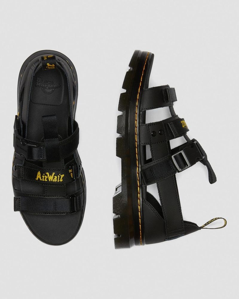 Dr Martin Martens Pearson Webbing Sandals (Element+Webbing) Sandals Black | FH93-A8UB