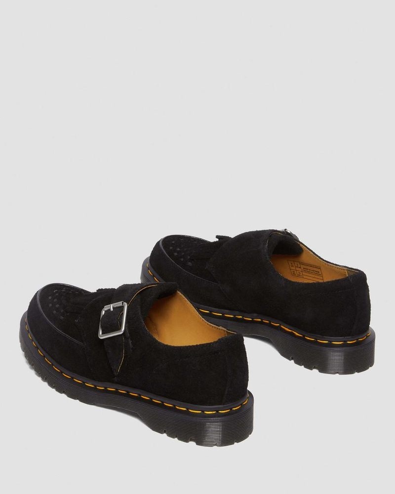 Dr Martin Martens Ramsey Suede Kiltie Buckle Creepers (Desert Oasis Suede) Shoes Black | UZ26-L2WG