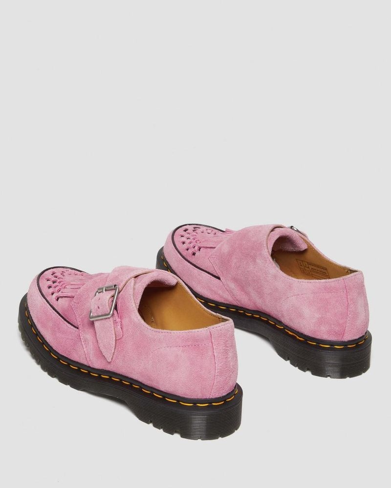 Dr Martin Martens Ramsey Suede Kiltie Buckle Creepers (Desert Oasis Suede) Shoes Fondant Pink | HM88-S6LY