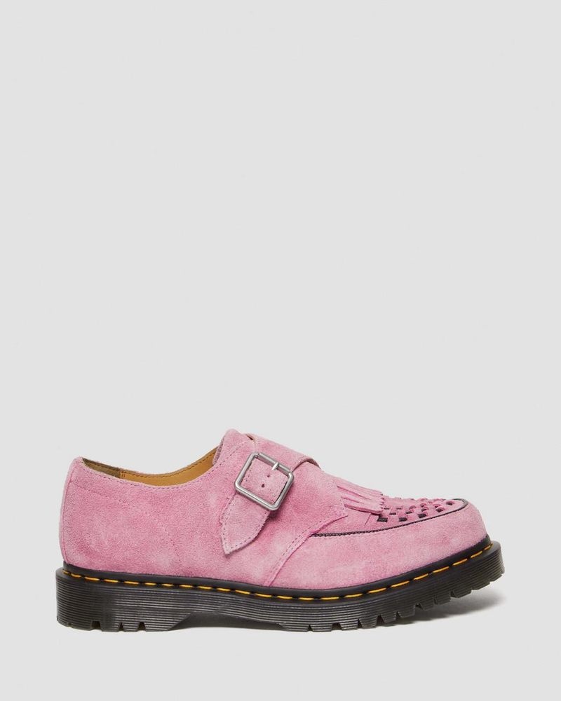 Dr Martin Martens Ramsey Suede Kiltie Buckle Creepers (Desert Oasis Suede) Shoes Fondant Pink | HM88-S6LY