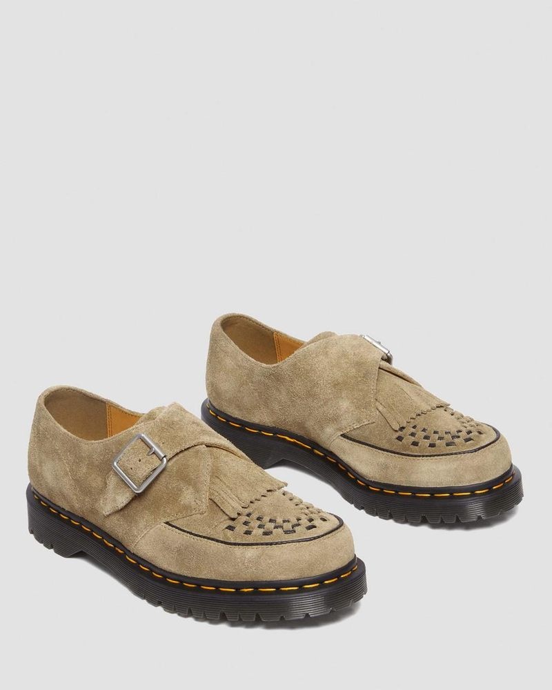 Dr Martin Martens Ramsey Suede Kiltie Buckle Creepers (Desert Oasis Suede) Shoes Savannah Tan | UD76-E0MK