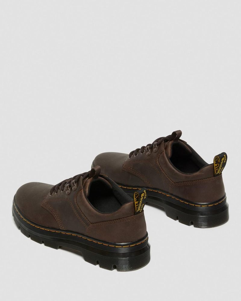 Dr Martin Martens Reeder Crazy Horse Leather Utility Shoes (Crazy Horse) Shoes Dark Brown | LM20-L6KS