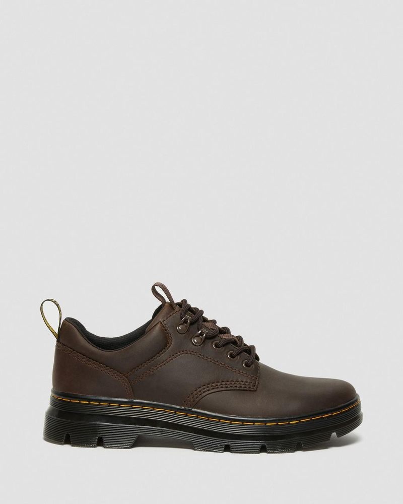 Dr Martin Martens Reeder Crazy Horse Leather Utility Shoes (Crazy Horse) Shoes Dark Brown | LM20-L6KS