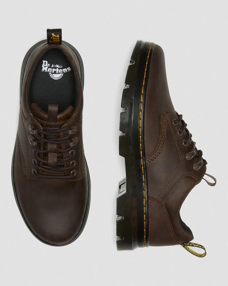 Dr Martin Martens Reeder Crazy Horse Leather Utility Shoes (Crazy Horse) Shoes Dark Brown | LM20-L6KS