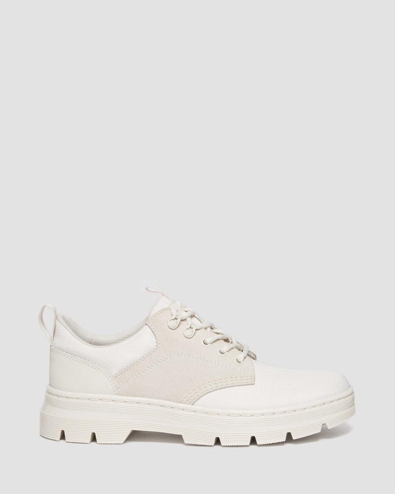 Dr Martin Martens Reeder Suede & Poly Utility Shoes (Poly Ripstop + Eh Suede + Ajax) Shoes Off White/Natural | GZ63-B4YW