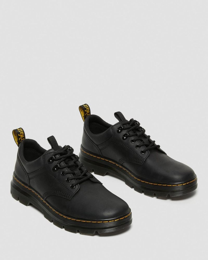 Dr Martin Martens Reeder Wyoming Leather Utility Shoes (Wyoming) Shoes Black | JS27-F5YJ