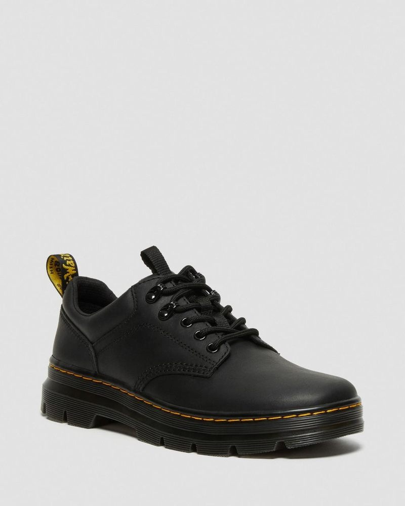 Dr Martin Martens Reeder Wyoming Leather Utility Shoes (Wyoming) Shoes Black | JS27-F5YJ