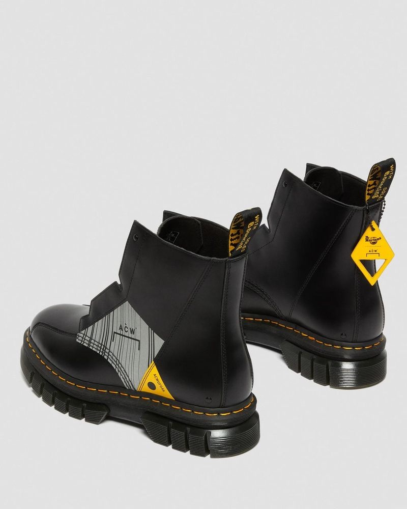 Dr Martin Martens Rikard A-Cold-Wall* Leather Platform Boots (Smooth Leather) Platforms Boots Black | RT58-H9OG