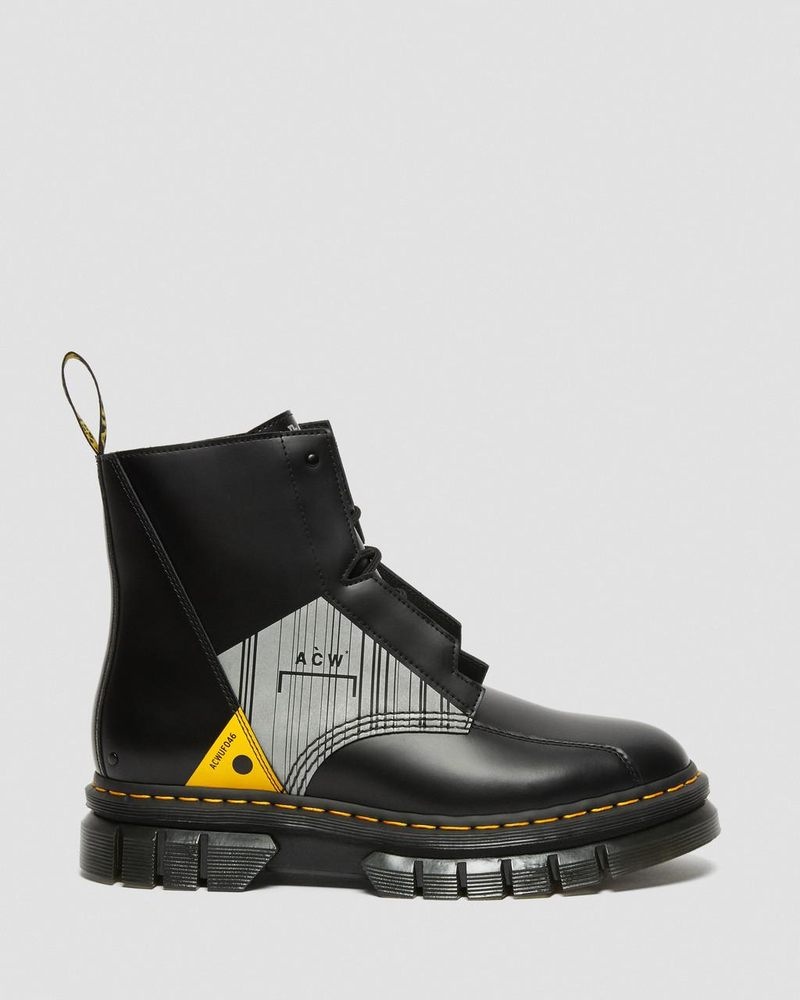 Dr Martin Martens Rikard A-Cold-Wall* Leather Platform Boots (Smooth Leather) Platforms Boots Black | RT58-H9OG