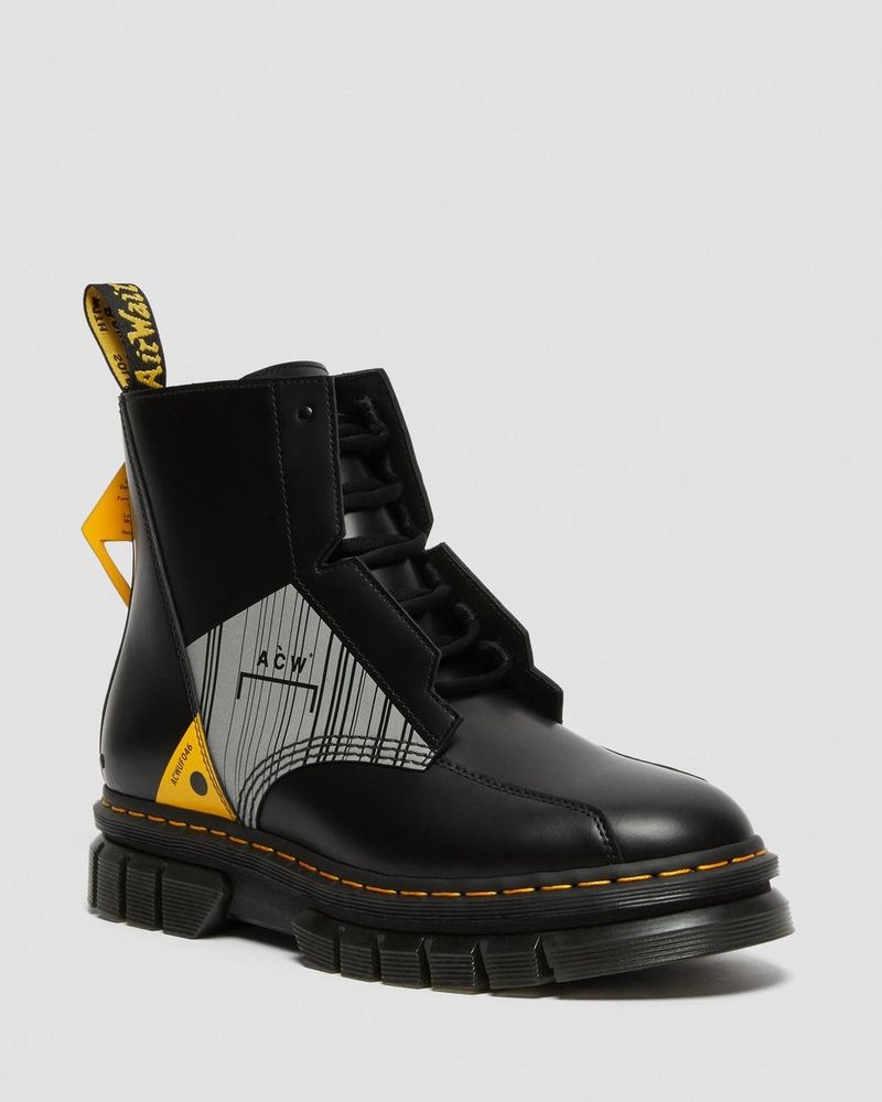 Dr Martin Martens Rikard A-Cold-Wall* Leather Platform Boots (Smooth Leather) Platforms Boots Black | RT58-H9OG