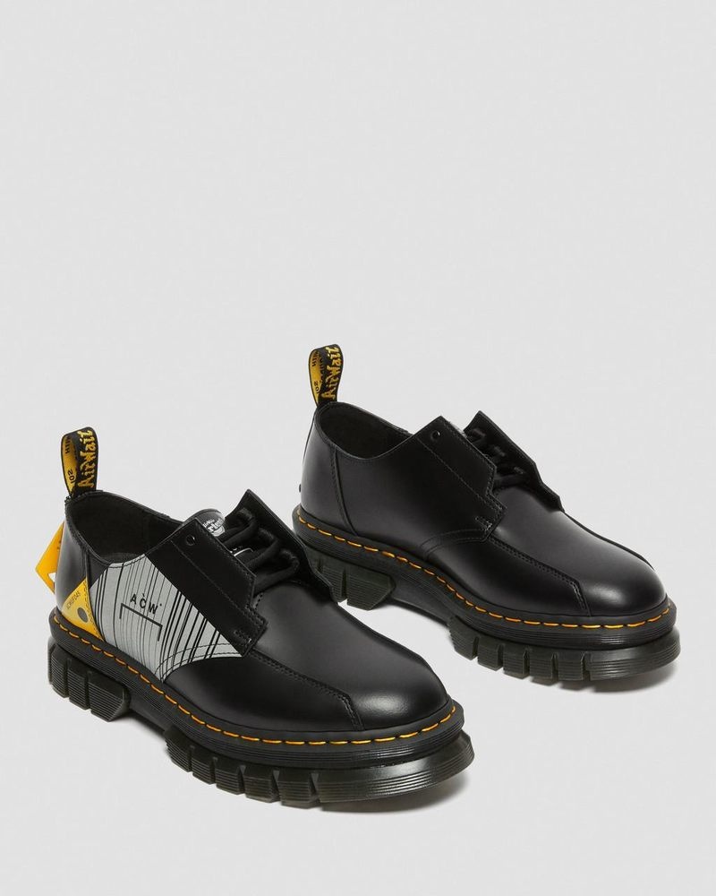 Dr Martin Martens Rikard A-Cold-Wall* Leather Platform Shoes (Smooth Leather) Platforms Shoes Black | FN55-I0DV