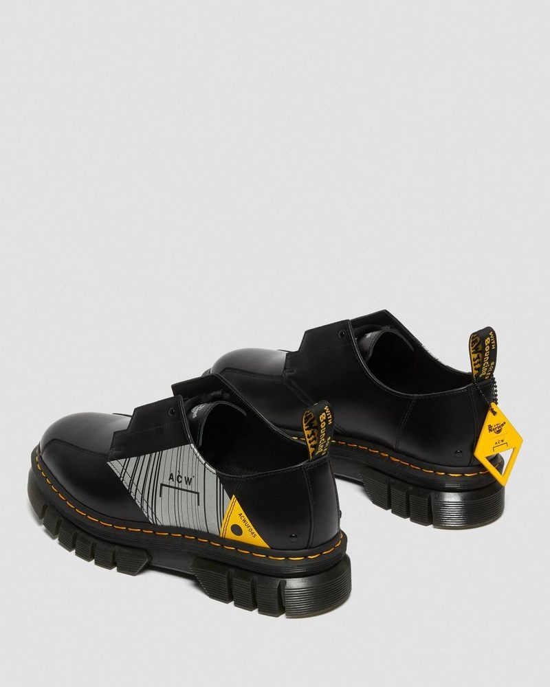 Dr Martin Martens Rikard A-Cold-Wall* Leather Platform Shoes (Smooth Leather) Platforms Shoes Black | FN55-I0DV