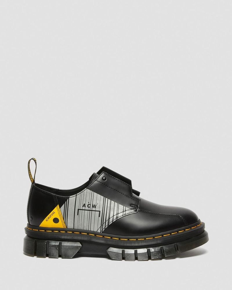 Dr Martin Martens Rikard A-Cold-Wall* Leather Platform Shoes (Smooth Leather) Platforms Shoes Black | FN55-I0DV