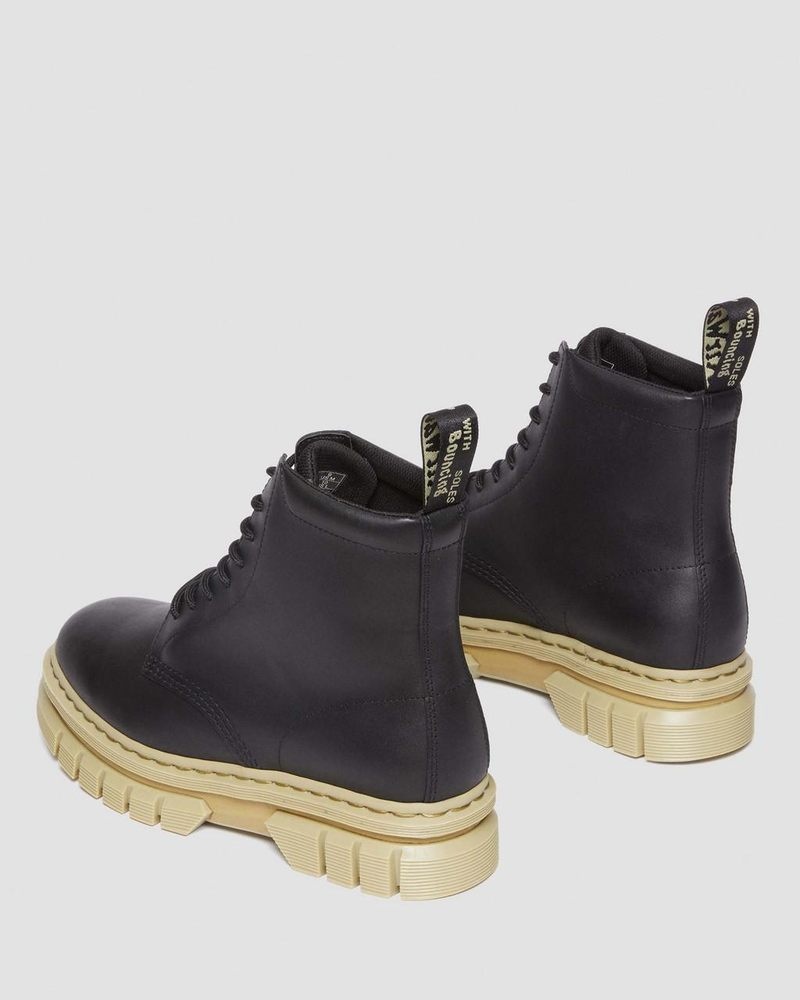 Dr Martin Martens Rikard Contrast Sole Platform Lace Up Boots (Polished Lucido) Boots Black | LW91-D1RR