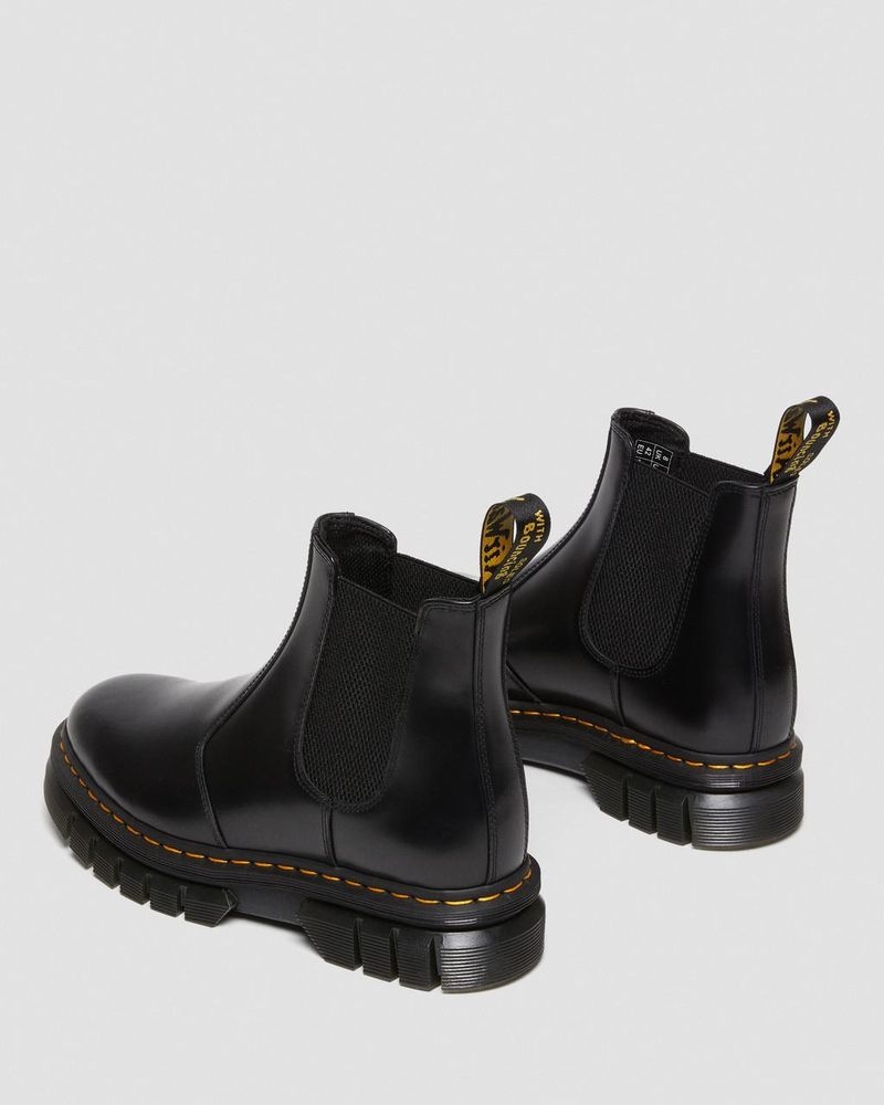 Dr Martin Martens Rikard Polished Smooth Leather Chelsea Boots (Polished Smooth) Platforms Boots Black | VM48-S9AI