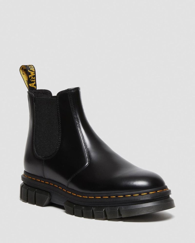 Dr Martin Martens Rikard Polished Smooth Leather Chelsea Boots (Polished Smooth) Platforms Boots Black | VM48-S9AI