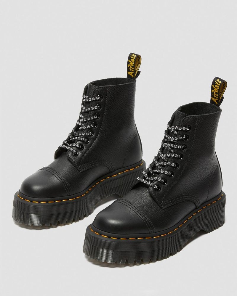 Dr Martin Martens Sinclair Lazy Oaf Leather Platform Boots (Pisa) Boots Black | ZO15-E3QU