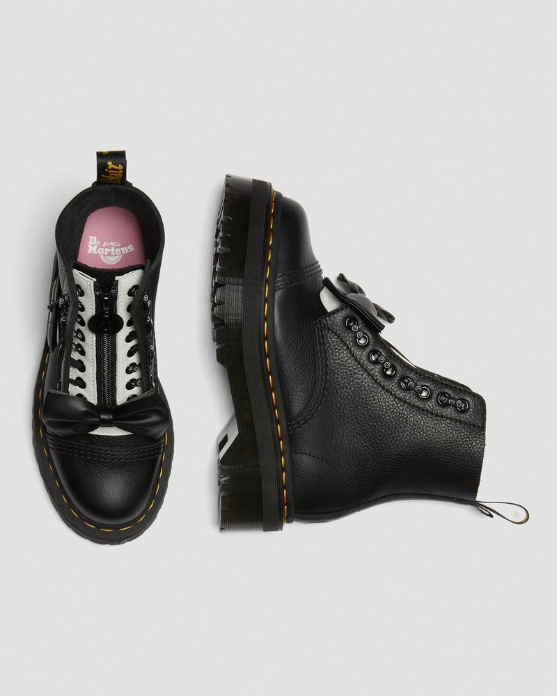 Dr Martin Martens Sinclair Lazy Oaf Leather Platform Boots (Pisa) Boots Black | ZO15-E3QU