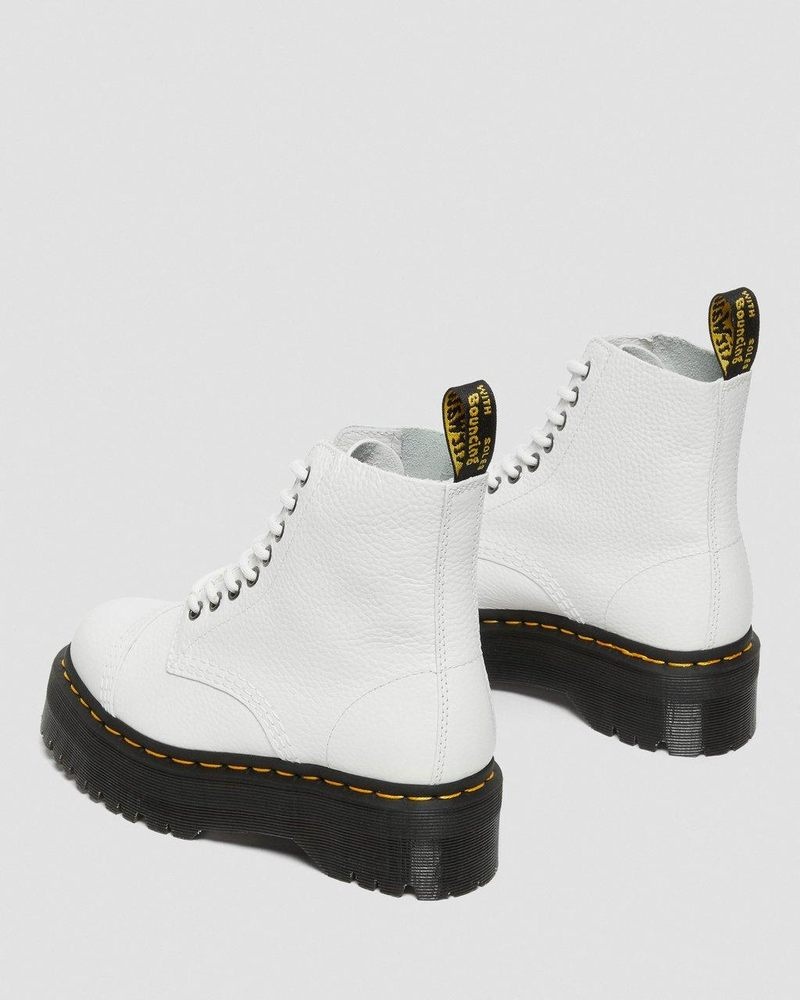 Dr Martin Martens Sinclair Milled Nappa Leather Platform Boots (Milled Nappa) Platforms Boots White | XG95-N5AG