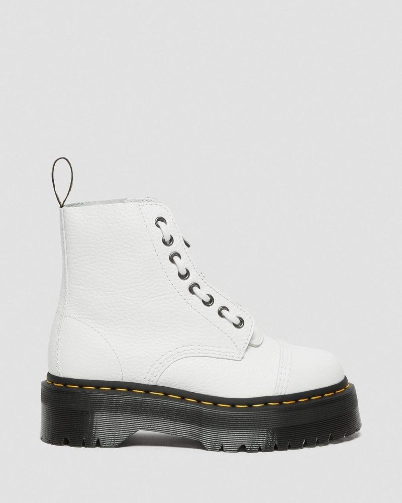 Dr Martin Martens Sinclair Milled Nappa Leather Platform Boots (Milled Nappa) Platforms Boots White | XG95-N5AG