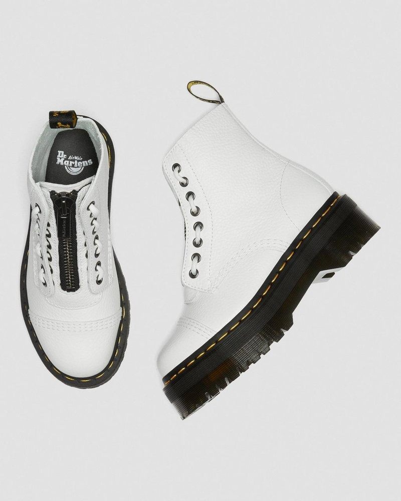 Dr Martin Martens Sinclair Milled Nappa Leather Platform Boots (Milled Nappa) Platforms Boots White | XG95-N5AG